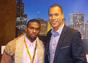 ECC student and EMPAC member Michael Parker Jr. (left) is shown with Alex Perez, ABC news correspondent, at a recent outreach event sponsored by the WTVD Minority Advisory Committee.