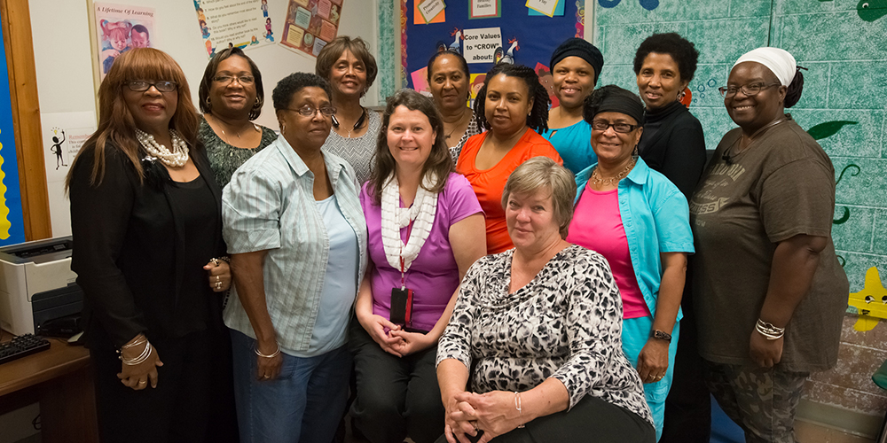 Ten students recently completed Edgecombe Community College’s first Community Health Coach class. From left are (first row) Denise Harrison-Johnson, Cynthia Pittman, Instructor Jennifer Norville, Chauronda Williams, Ethel Suggs, (back) Bea Bea Braswell, Pat Mabry, Glenda Jackson, Merdikae Williams, Doris Stith, and Marcia Simms. Seated front is Laura Clark, coordinator of Health Occupations at ECC.
