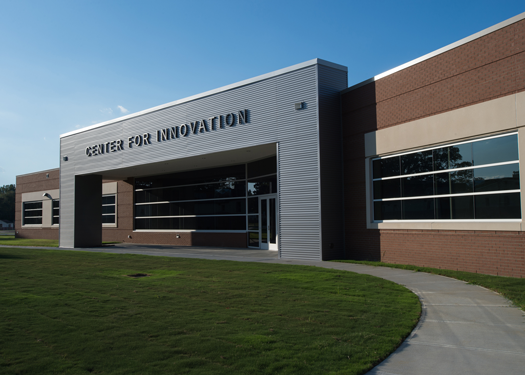 Photo: In January 2020, the new Center for Innovation on the Tarboro campus opened for classes. This facility houses advanced manufacturing programs, such as industrial systems, manufacturing, electronics, global logistics, and supply chain management. These programs are developing a continuous pipeline of qualified graduates and retrained workers ready to meet local and regional workforce needs.